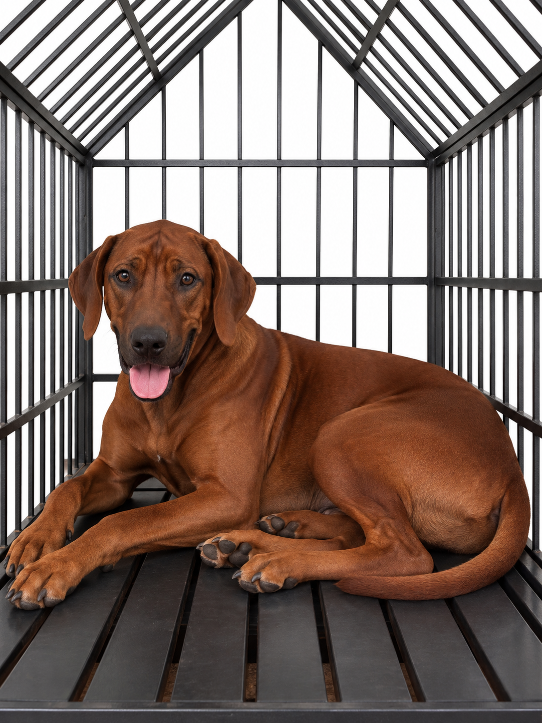 Delilah the Rhodesian Ridgeback dam relaxing