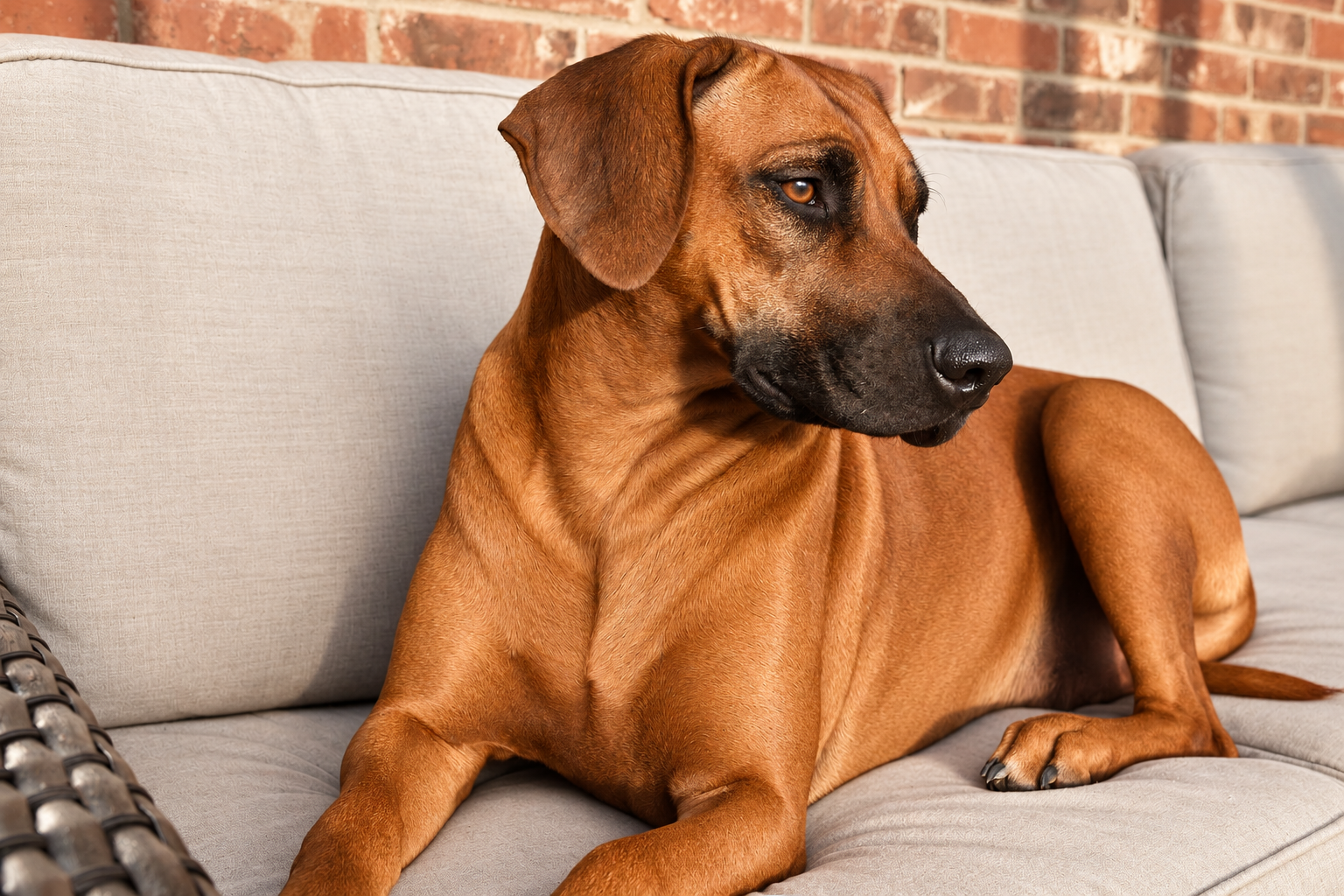 Ivy Rhodesian Ridgeback Dam Relaxed At Home